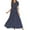 Navy, variant on Ashirexll Dresses for Women Fashion Women Round Neck Short Sleeve Beach Polka Dot Bandage Long Maxi Dress Womens Dresses Navy Dress L