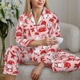 thumbnail image 6 of Daiia Gnome Merry Christmas for Women's Long-Sleeved Pajama Set – Soft & Comfortable Sleepwear Button-Up Pajamas Cozy Lounge Wear-, 6 of 7