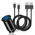 thumbnail image 1 of iPhone Car Charger - Apple MFi Certified 24W Car Fast Charger Cable Dual Port, Apple Car Charger Adapter with 2Pack 3FT iPhone Cable for iPhone 14/13, 1 of 4