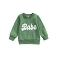 thumbnail image 2 of Musuos Newborn Baby Girls Boys Crewneck Sweatshirts Long Sleeve Babe Print Pullover Top, 2 of 7