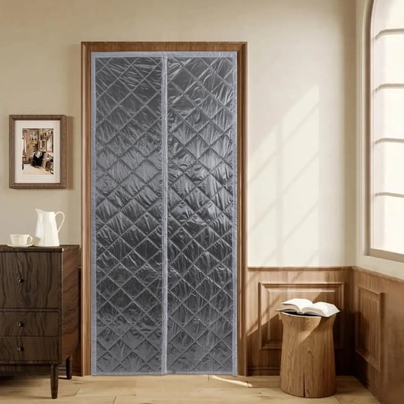 Thermal Magnetic Door Curtain Quilted Thermal Insulated Door Curtain Windproof