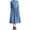 Blue, variant on YM YOUMU Women Corduroy A-line Loose Dress with Drawstring Long Sleeve Knot Button Stand Collar Retro Style