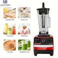thumbnail image 6 of Vertical red blender, professional food processing machine, 2L household multifunctional food processing machine with stainless steel blades, suitable for meat, ice cubes, and fruits, 6 of 9