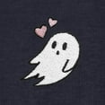 thumbnail image 2 of Dalix Heartly Ghost Embroidered Cropped Flowy Soft Cotton Short Sleeve T Shirt Womens in Heather Navy XL X-Large, 2 of 5