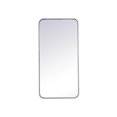 thumbnail image 1 of Elegant Lighting MR801836S 18 x 36 in. Soft Corner Metal Rectangular Mirror, Silver, 1 of 4