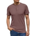 thumbnail image 4 of GIRUNS Men's Short Sleeve Waffle Henley T-Shirt Summer Casual Tee For Men, 4 of 7