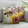 thumbnail image 3 of Fenyluxe  Outdoor Garden Decoration Bee/Butterfly/Dragonfly/Ladybug Pillow Case Leaf/Lavender/Flower Decorative Throw Pillow Covers 18x18in, 3 of 5