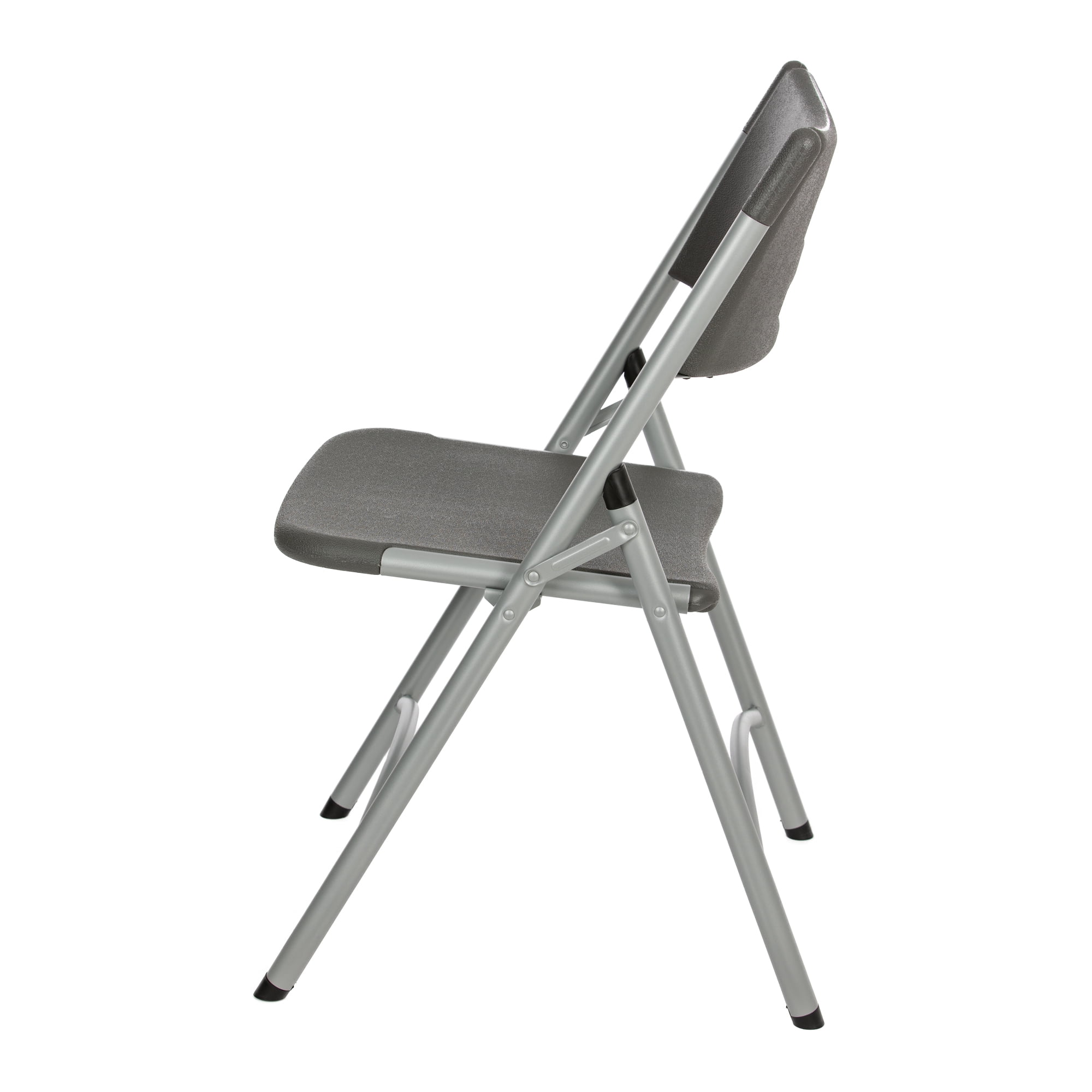 Hampden Furnishings Gwnyeth Collection Blow-Molded Plastic Folding Chair, Charcoal, Pack of 4