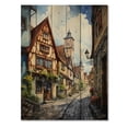 thumbnail image 3 of Designart "Street in Rothenburg, Germany II" Cityscapes Print on Natural Pine Wood, 3 of 5