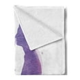 thumbnail image 2 of Kissing Soft Flannel Fleece Blanket, Watercolor Painted Husband Caressing His Pregnant Wife Shadowed Silhouettes, Cozy Plush for Indoor and Outdoor Use, 50" x 70", Lavender and White, by Ambesonne, 2 of 5