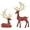 Red, variant on Bangyeer 2pcs Standing and Sitting Reindeer Resin Sculpture Christmas Reindeer Figurines Christmas Deer Decorations Indoor