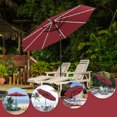 thumbnail image 3 of Autlaycil 10 ft Solar Patio Umbrellas with 8 Strip Lights for Market Outdoor Pool, Steel Tilt Crank-Red, 3 of 7