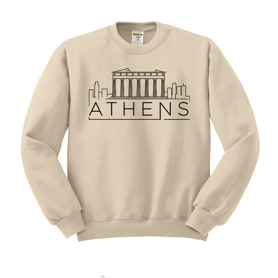Skyline Athens Greece Sweatshirt Unisex 3X-Large Sand