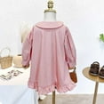 thumbnail image 3 of URMAGIC Baby Girls Long Sleeve Ribbon Casual Dress for Toddler Little Kids Pleated Princess Dresses, 3 of 7