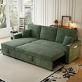 thumbnail image 5 of 83" L Shaped Sectional Sofa with Storage Ottoman Chaise, Corduroy Sofa Convertible Couches for Living Room, Green, 5 of 8