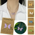 thumbnail image 6 of BKBP Friendship Butterfly Necklace Simple Best Friend Oil Drop Stitching Colorful New Female Fashion Gold Silver Two Piece Jewelry Accessories Gift, 6 of 9