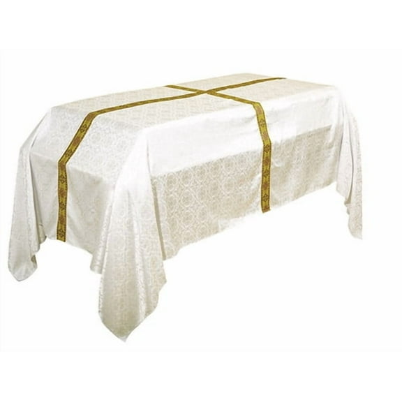 Christian Brands B3997 8 x 12 in. Avignon Funeral Pall with Gold Banding, White
