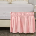 thumbnail image 6 of UniVerse Wrap Around Bed Skirt Three Fabric Sides Elastic Dust Ruffled 24 Inch Tailored Drop,Easy to Install Fade Resistant-Pink, Twin/Full, 6 of 13