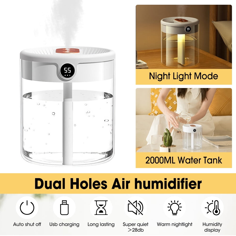 Humidifier Plant Humidifier Ultra-quiet with Humidity Indicator 2000ml