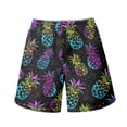 thumbnail image 4 of Binienty Men's Board Shorts Beach Swim Trunks With Neon Pineapple Design - Quick Dry for Summer Beach Vacation and Water Sports, 4 of 10