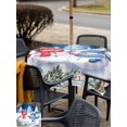 thumbnail image 4 of Outdoor Tablecloth with Umbrella Hole and Zipper, Christmas Square Table Cloth 54x54 Inch Waterproof Tablecloth, Xmas Snowman Tree Snowflake Pine Cones Picnic Table Cover for Patio Camping, 4 of 7