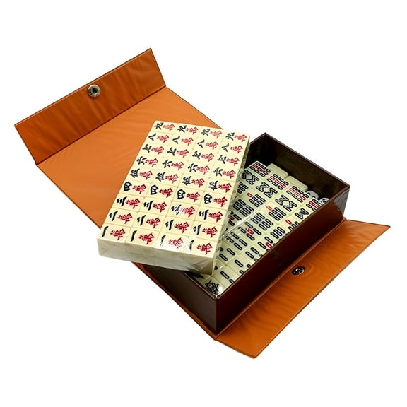 BESTSKY 1Set Mahjong Kit Assorted Color with Smooth Surface Durable for Travel Use