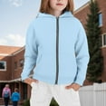 thumbnail image 4 of Boys Hoodies Blue Zipper Back with Bag Hoodies Casual Long Sleeve Sweatshirts Fall Winter Clothes Baby Girls Clothes 12-13 Years, 4 of 7
