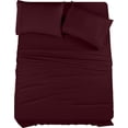 thumbnail image 1 of Juego de sábanas Utopia Bedding, tamaño queen, 4 piezas, microfibra, color burdeos, 1 of 8