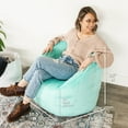 thumbnail image 4 of Big Joe Milano Bean Bag Chair for Kids, Teens, Adults, Mint Plush, Ultra-Soft Polyester, Lightweight Seat for Reading Nook and Gaming, 2.5 foot Refillable, 4 of 11