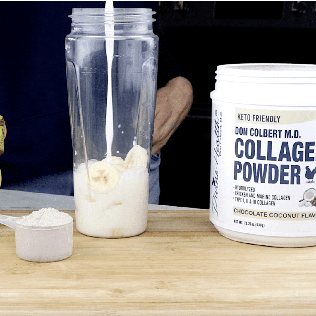 Dr. Colbert, MD Hydrolyzed Collagen Powder | Chocolate Coconut Flavor | by Divine Health | Type I, II, III Collagen | Support Healthy Hair, Skin, Nails and Joints | Keto Zone | 630g | 30 Servings