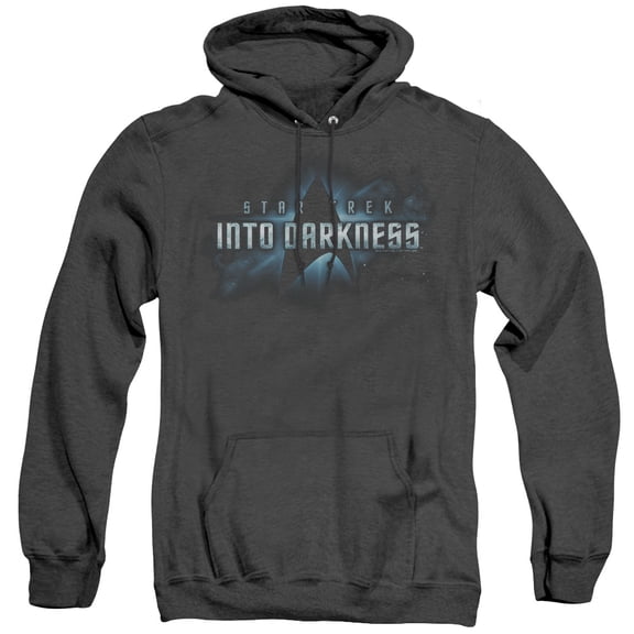 Star Trek Into Darkness Logo Adult Heather Hoodie Sweatshirt Black