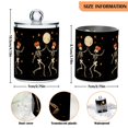 thumbnail image 5 of Yayeee 2 Pack Qtip Holder Bathroom Cotton Swab Canister with Lid Clear Dispenser Set, Black Halloween Dancing, 5 of 6