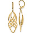 thumbnail image 1 of Stainless Steel Polished Yellow Ip-Plated Twisted Dangle Leverback Earrings (39 X 12) Made In China sre1555, 1 of 5