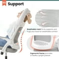 thumbnail image 4 of NEO CHAIR Office Chair, Flip-up Padded Armrests Desk Chair, Ergonomic Back Support, Gray, 4 of 9