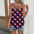 thumbnail image 4 of SOOMLON Patriotic Womens Casual Tops Tank Tops Eyelet Spaghetti Strap Distressed American Flag Shirts Crew Neck Independence Day Tops Sleeveless Boho T-Shirt Baggy Tee Blouse Clothes, 4 of 7