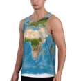 thumbnail image 2 of Gaeub Earth View World Map Men's Athletic Tank Top, Workout Sleeveless Shirts, Running Tank Tops for Gym, Running, Training - X-Large, 2 of 9