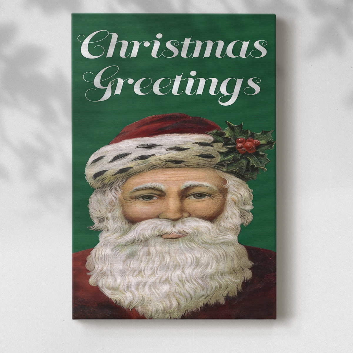 Retro Santa Claus I- Gallery Wrapped Canvas