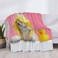thumbnail image 3 of Rateoe A Funny Cat Pattern Flannel Throw Blanket, Ultra-soft Blanket for Bed, Couch, Car, Hypoallergenic Anti-pilling blanket-, 3 of 6