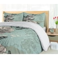 thumbnail image 5 of Ambesonne Rose Duvet Cover Set, Grunge Vintage, 2-Calking, Seafoam Grey Black, 5 of 7