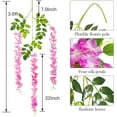 thumbnail image 3 of 12 Pack 3.6 Feet Wisteria Hanging Flowers, Artificial Fake Wisteria Flower Vines Garland Silk Flowers String for Wedding Party Wall Decorations, Pink, 3 of 11