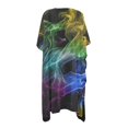 thumbnail image 2 of HELLHERO High Quality Fabrics Bathing Suit Cover Up for Beach Short Sleeve Cardigan Colorful Smoke, 2 of 5