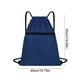 thumbnail image 2 of Mochila deportiva impermeable con cordón y bolsillo pequeño - Bolsa ligera de tela Oxford para guardar artículos esenciales de gimnasio, viajes y fitness Aestivo | Azul marino | AESTIVO, 2 of 7