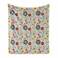 thumbnail image 1 of Floral Soft Flannel Fleece Blanket, Flower Pattern with Butterflies and Dragonflies Colorful Spring Nature Illustration, Cozy Plush for Indoor and Outdoor Use, 60" x 80", Multicolor, by Ambesonne, 1 of 6