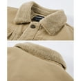 thumbnail image 4 of HOW'ON Men's Warm Sherpa Lined Casual Jacket Multi Pockets Cargo Jackets Coat Khaki L, 4 of 7