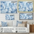 thumbnail image 5 of Designart "Scandinavian Tiles in White and Blue II" Oversized Geometric Framed Wall Art - Bohemian Blue Boho Mosaic Hallway Framed Wall Art Decor, 5 of 7