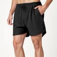 thumbnail image 2 of Mens Shorts - Workout Black Quick Dry Basketball Shorts Casual Work Flat Front Shorts Men's Shorts Casual Summer Shorts for Running Casual Activewear, 2 of 7