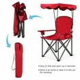 thumbnail image 6 of Costway Portable Folding Beach Canopy Chair W/ Cup Holders Bag Camping Hiking Outdoor Red, 6 of 10
