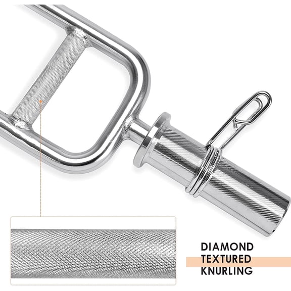 34" Olympic Triceps Bar, Solid Standard Threaded Triceps Bar Deadlift Barbell Home Gym Weightlifting Exercise for Squats, Deadlifts,Shrugs, Max Capacity 200lbs