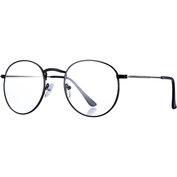 LiWei Round Metal Frame Blue Light Blocking Glasses, Lightweight Anti‑Eye‑Strain Computer Eyewear for Men Women