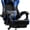 Black & Blue, variant on HLDIRECT Ergonomic Gaming Chair with Footrest, Gamer Chair with Lumbar & Headrest, Computer Chair for Adults, Black